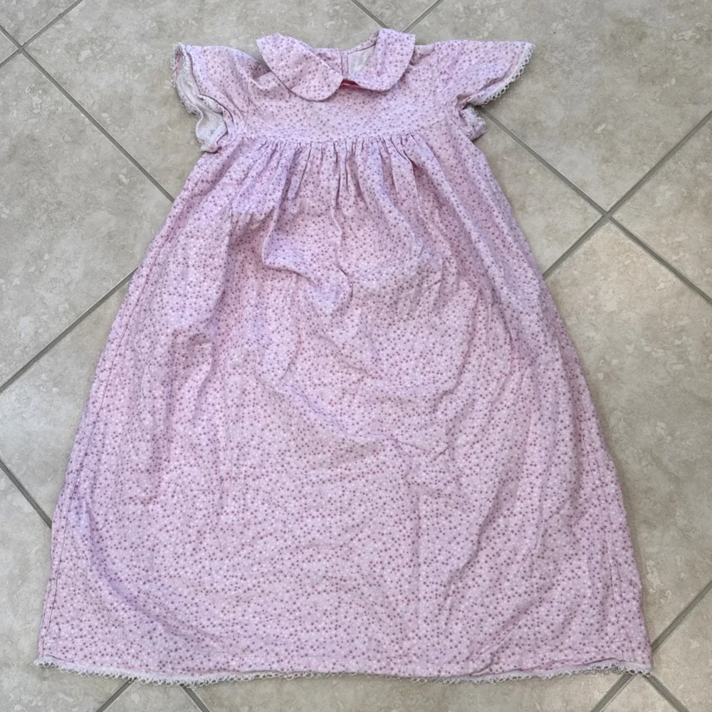 Girls Nightgown Cottage Core Pink Floral Lace Size L?(10/12) Grany Prairie Fairy